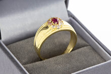 18 Karaat Robijn ring met Saffier - 19,2 mm
