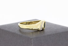 14 karaat Saffier ring met Diamant - 18,2 mm