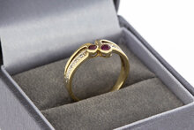 14 Karaat gouden edelsteen ring - 17,4 mm