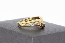 14 Karaat gouden edelsteen ring - 17,4 mm
