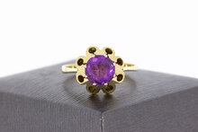 Amethist ring 14 karaat goud - 19,2 mm