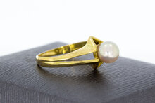 Solitaire 18 Karaat Parel ring - 16,7 mm