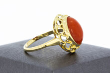 14 Karaat bloedkoraal ring - 18,3 mm