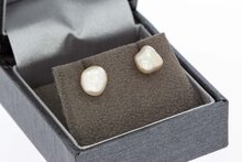 18 karaat gouden Parel oorknopjes - 8 mm