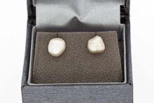 18 karaat gouden Parel oorknopjes - 8 mm