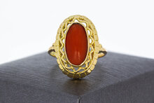 14 Karaat dames Bloedkoraal ring - 17,6 mm