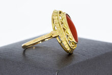 14 Karaat dames Bloedkoraal ring - 17,6 mm
