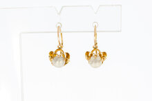 14 karaat gouden Parel Oorhangers - 1,4 cm