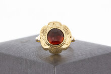 Granaat ring 14 karaat goud - 17,2  mm