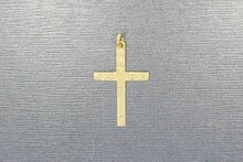 14 karaat kruis ketting hanger - 2,8 cm
