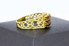 14 karaat goud Granaten ring - 17,5 mm