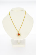 Bloedkoraal hanger 14 karaat goud - 1,5 cm