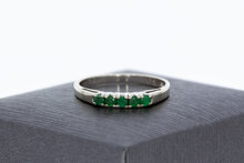 Smaragd ring dames 14 karaat goud - 17,1 mm