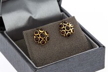 Granaat oorknoppen 14 karaat goud - 9,8 mm
