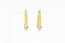 Bicolor oorringen 18 karaat goud - 2 cm