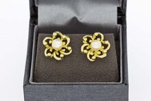 Parel oorknopjes 14 karaat goud - 1,4  cm