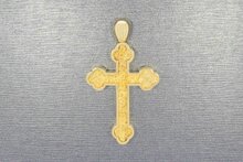 14 karaat gouden kruis ketting hanger - 5 cm