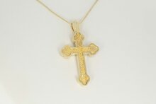 14 karaat gouden kruis ketting hanger - 5 cm