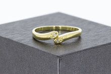 14 karaat ring met Diamant  - 18,4 mm