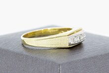 14 Karaat bicolor gouden ring met Diamant - 18,7 mm