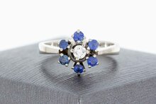 14 Karaat ring met edelstenen - 17,9 mm