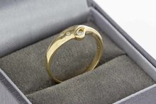 14 Karaat gouden diamant ring - 17,6 mm