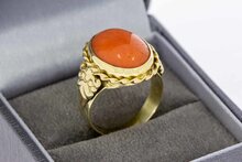 14 Karaat bloedkoraal ring - 17,4 mm