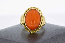 14 Karaat bloedkoraal ring - 17,4 mm