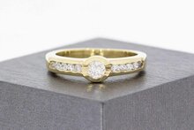 14 karaat geelgoud Zirkonia ring - 19,8 mm