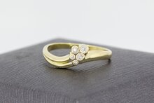 14 karaat goud zirkonia ring - 16,1 mm