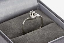 14 karaat witgoud diamantring - 14,2 mm