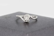 14 karaat witgoud diamantring - 14,2 mm