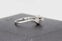 14 karaat witgoud diamantring - 14,2 mm