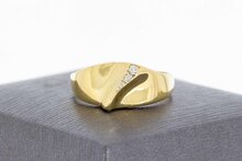 18 Karaat goud diamant ring - 18,3 mm