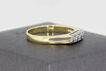 Bicolor 14 karaat goud diamantring - 18,1 mm