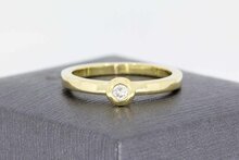 14 karaat goud diamant ring - 18,4 mm