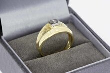 14 karaat goud diamant Pinkring - 17 mm