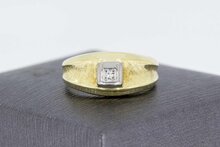 14 karaat goud diamant Pinkring - 17 mm