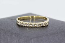 Bicolor 14 karaat goud diamant Rijring - 19,1