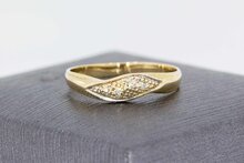 14 Karaat goude ring met diamant - 17,2 mm