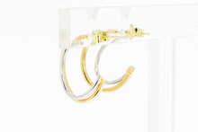 14 Karaat bicolor goud Oorringen - 1,8 cm