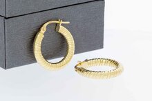 Gefigureerde 14 Karaat gouden oorringen - 1,8 cm
