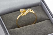 18 Karaat gouden Saffier ring - 16,8 mm