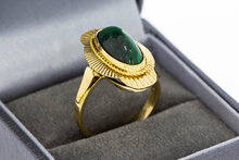 18 Karaat gouden Malachiet ring - 17,7 mm