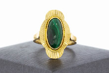 18 Karaat gouden Malachiet ring - 17,7 mm