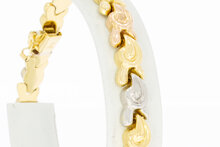 18 Karaat gouden tricolor armband - 19,9 cm
