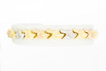18 Karaat gouden tricolor armband - 19,9 cm