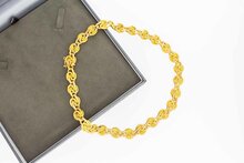 Gevlochten Collier 18 Karaat  goud - 41 cm