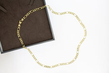 14 karaat gouden Figaro ketting 60,6 cm