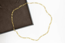 Figaro ketting 14 karaat goud - 56,8 cm
